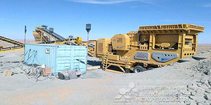 160tph granite mobile crushing line in Mongolia